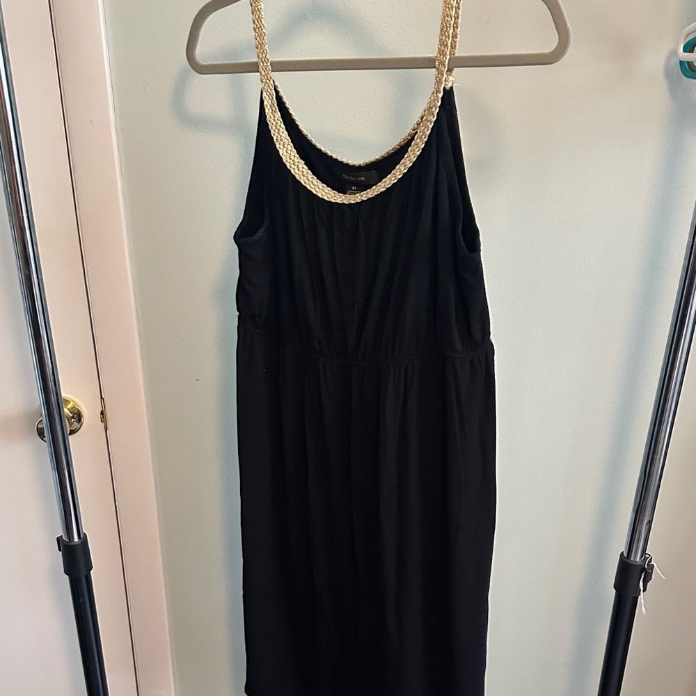 Style & Co. Black Dress with Gold Straps